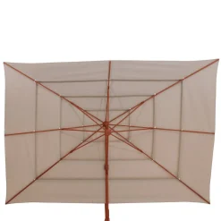 Parasol déporté rectangulaire inclinable MELHIA Lin / Acajou