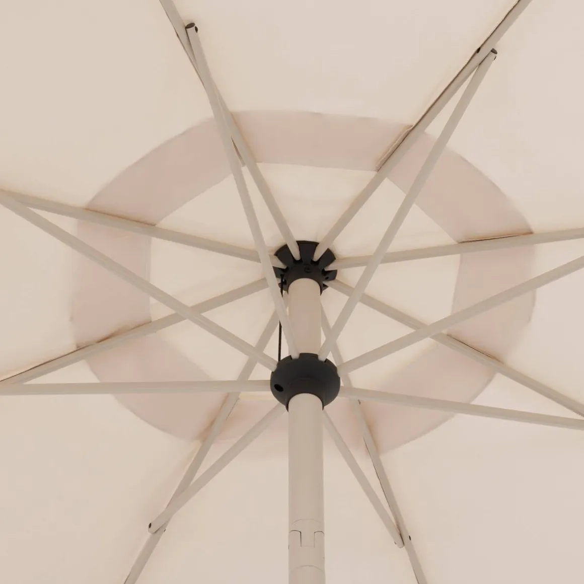 Parasol déporté rond inclinable LOOMPA Argile / Blé