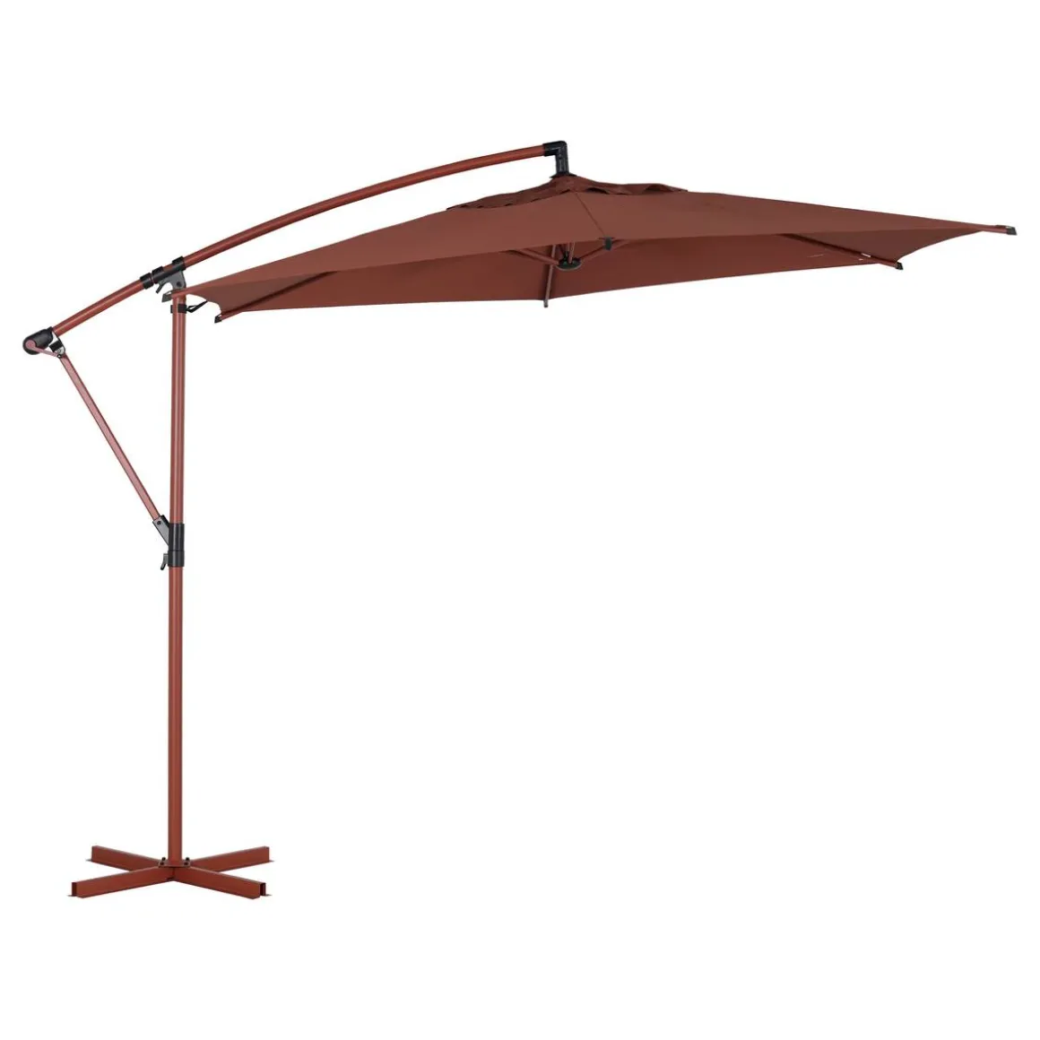 Parasol déporté rond MANOA Acajou