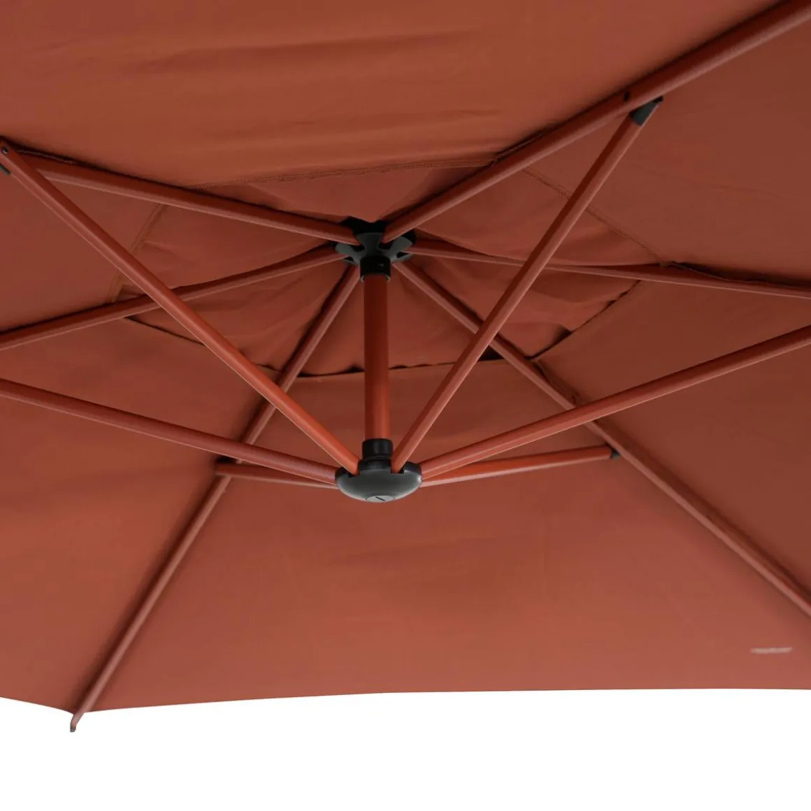 Parasol déporté rond MANOA Acajou