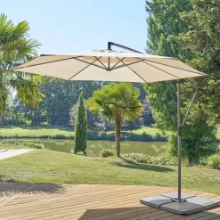 Parasol déporté rond MANOA Blé