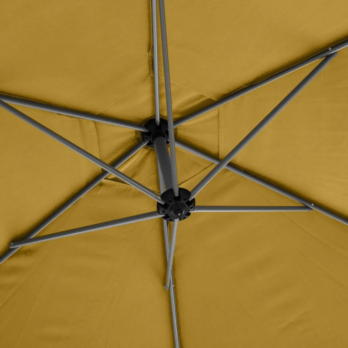 Parasol déporté rond MANOA Jaune moutarde