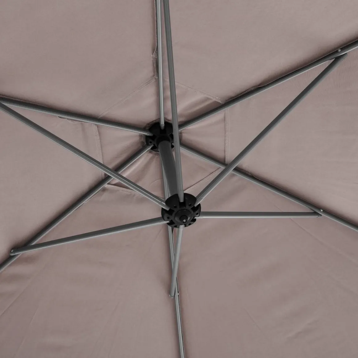 Parasol déporté rond MANOA Taupe