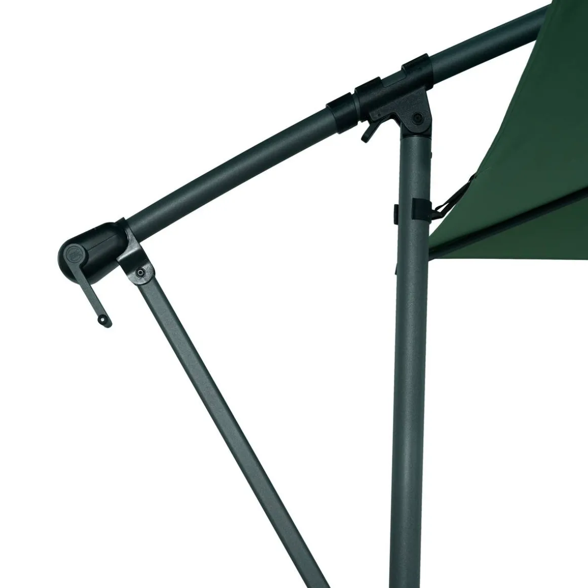 Parasol déporté rond MANOA Vert olive / Graphite