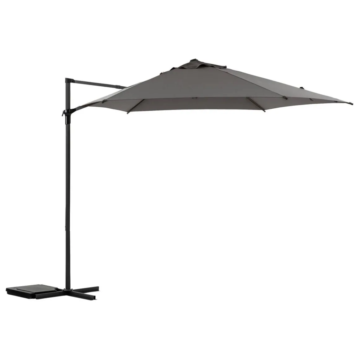 Parasol déporté rond NAULIA Ardoise