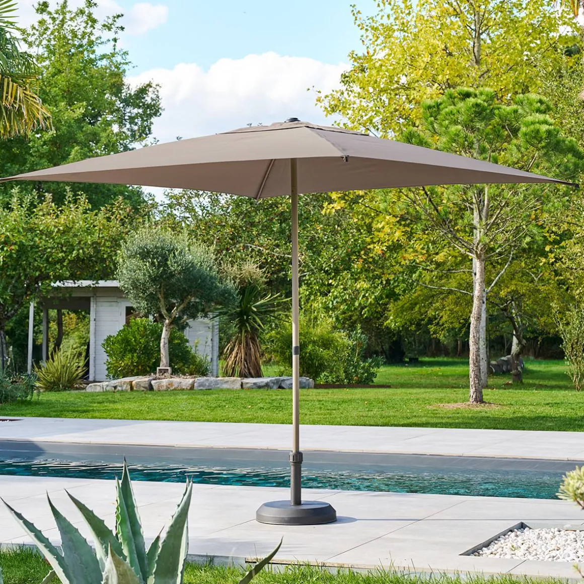 Parasol droit carré inclinable SOYA Café