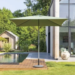 Parasol droit carré inclinable SOYA Vert olive