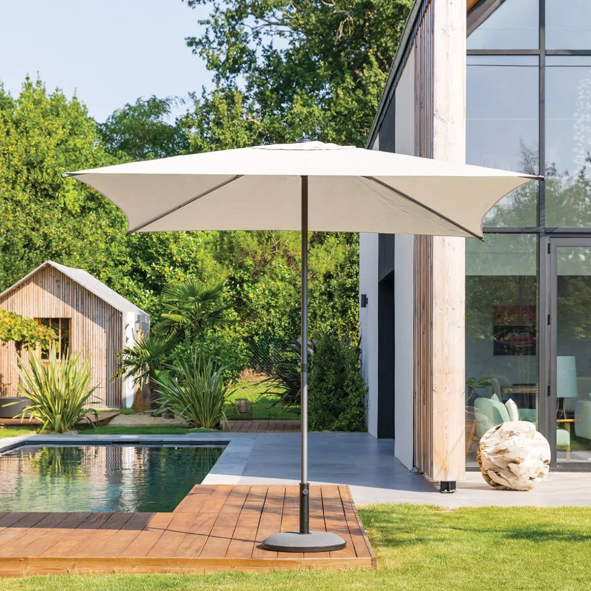 Parasol droit carré inclinable SOYA Blé
