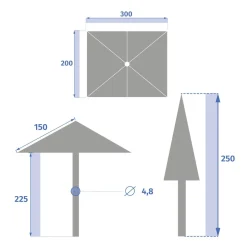 Parasol droit rectangulaire inclinable LOOMPA Argile / Blé