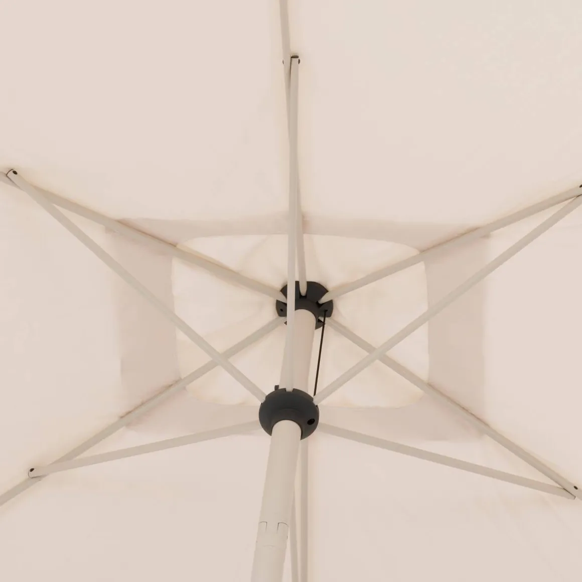 Parasol droit rectangulaire inclinable LOOMPA Argile / Blé