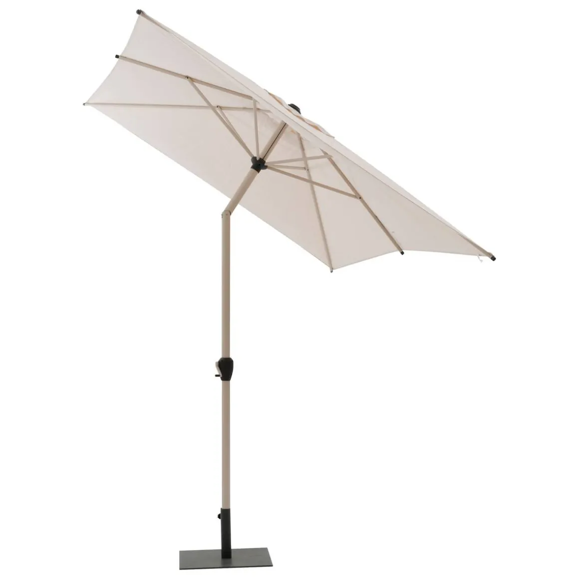 Parasol droit rectangulaire inclinable LOOMPA Argile / Blé