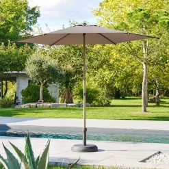Parasol droit rond inclinable SOYA Café