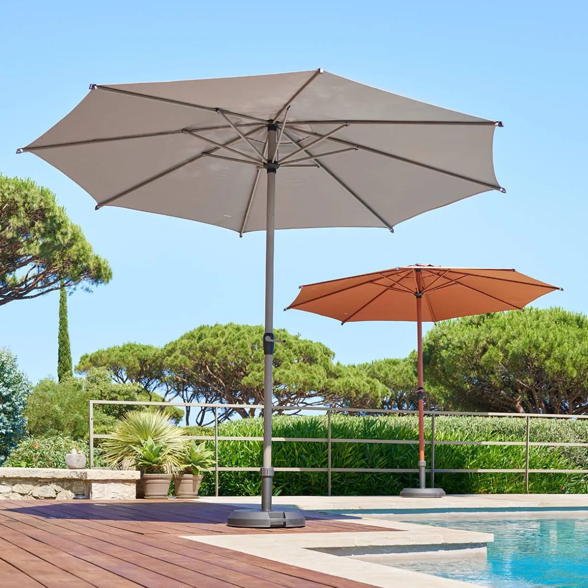 Parasol droit rond inclinable LOOMPA Café