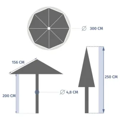 Parasol droit rond inclinable LOOMPA Café