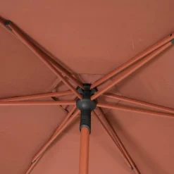 Parasol droit rond inclinable SOYA Acajou