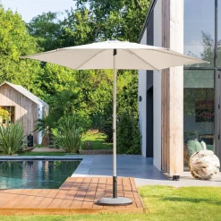 Parasol droit rond inclinable SOYA Argile / Blé