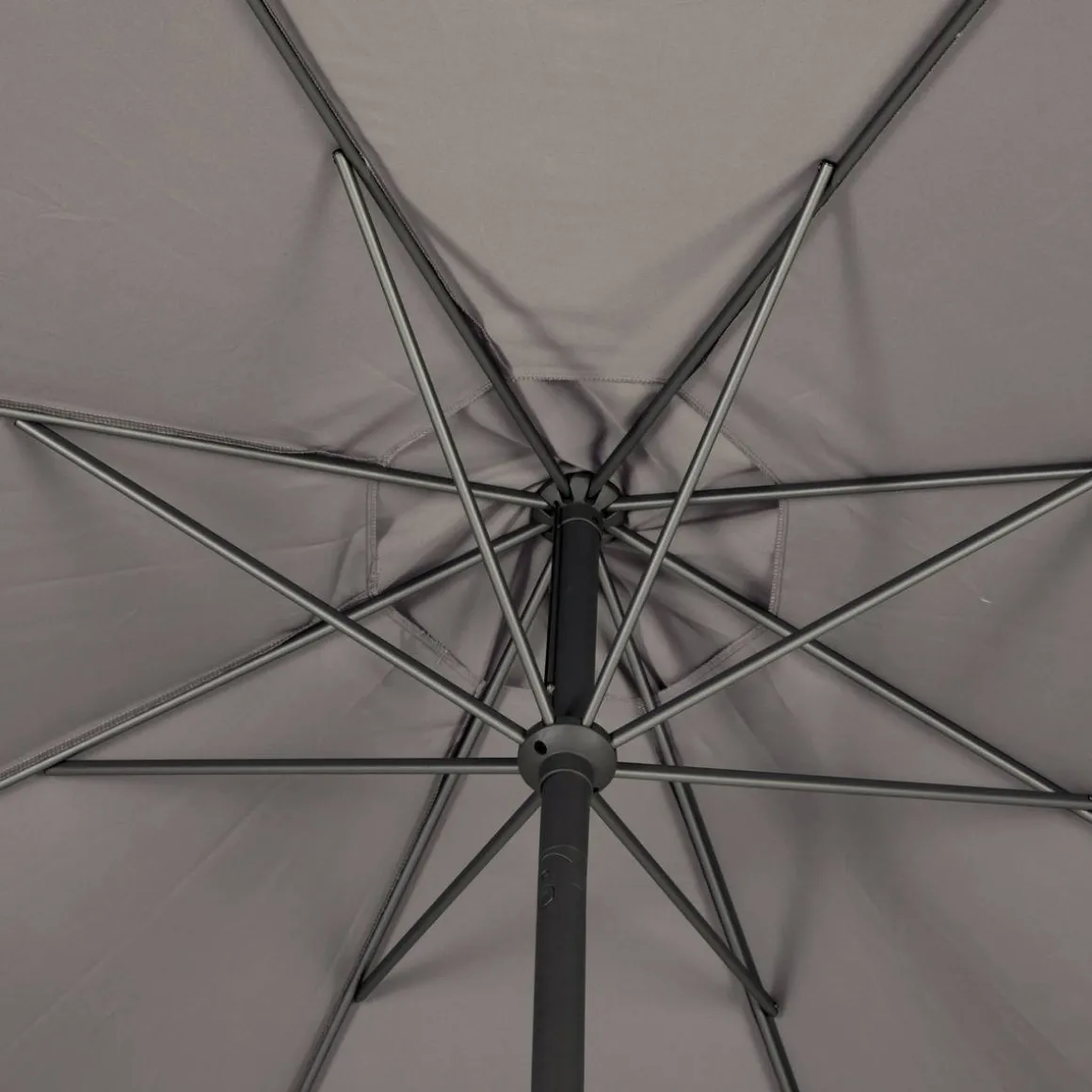 Parasol droit rond inclinable LOOMPA Taupe