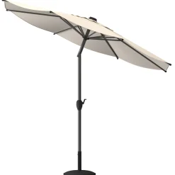 Parasol droit rond inclinable LOOMPA Blé + pied de parasol DAILIO