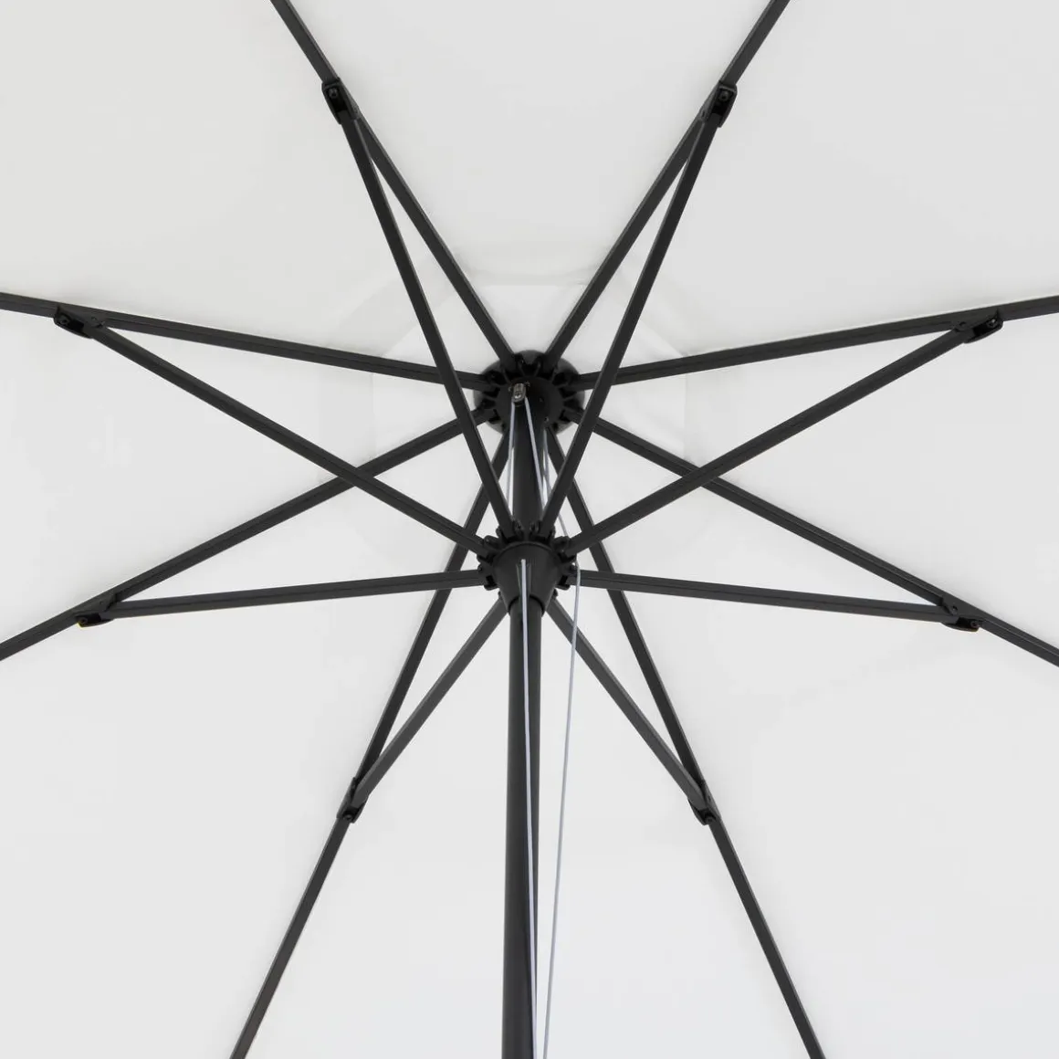 Parasol droit rond MALUVIA Blanc