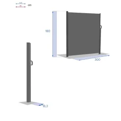 Paravent rétractable ANTAO Graphite