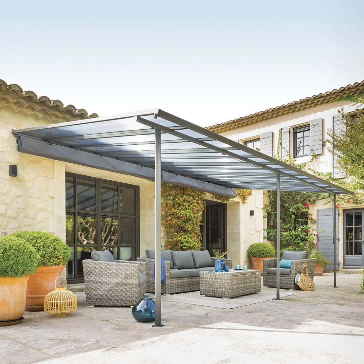 Pergola adossée BELIZE Graphite