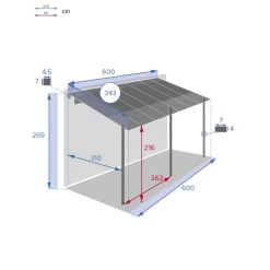 Pergola adossée BELIZE Graphite