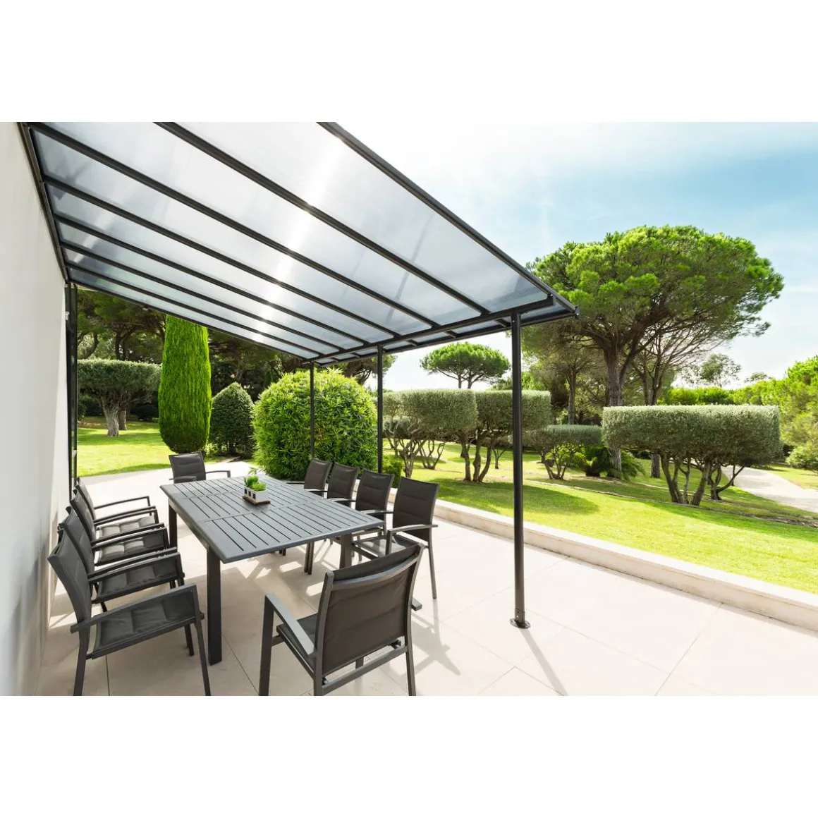 Pergola adossée BELIZE Graphite