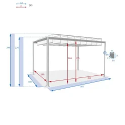 Pergola autoportante BELIZE Graphite