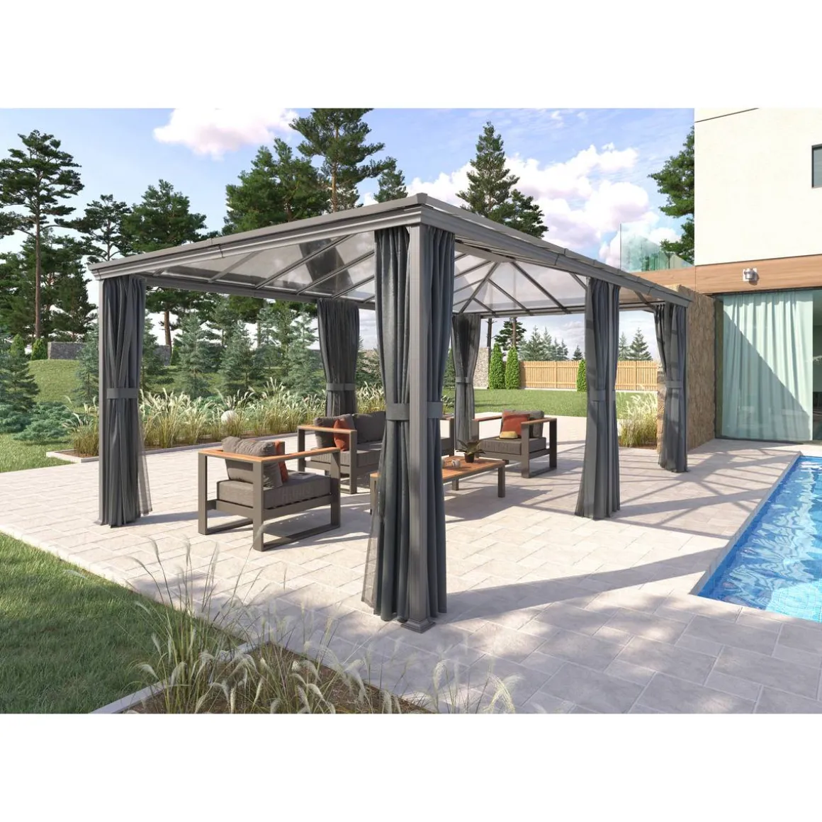 Pergola autoportante BELIZE Graphite