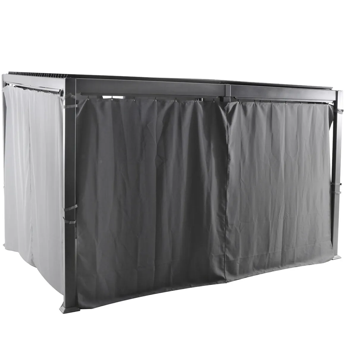 Pergola AVILA Graphite + 1 kit de rideaux