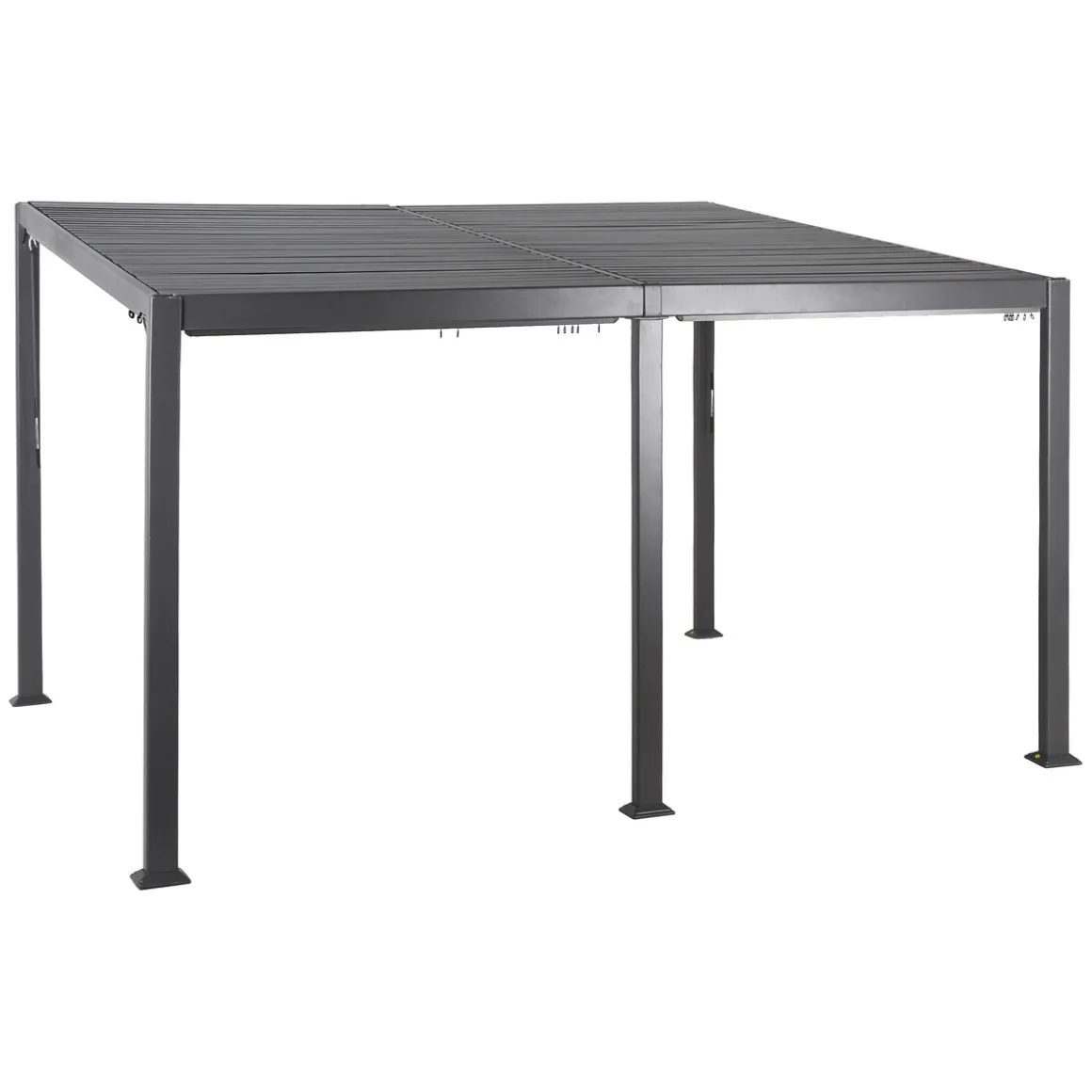 Pergola AVILA Graphite + 1 kit de rideaux