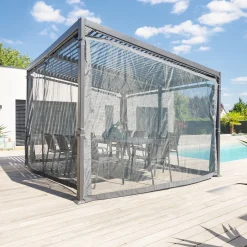 Pergola AVILA Graphite + 1 kit de moustiquaire