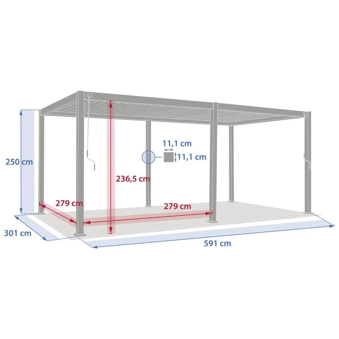 Pergola bioclimatique autoportante EVORA Argile