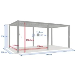 Pergola bioclimatique autoportante EVORA Graphite