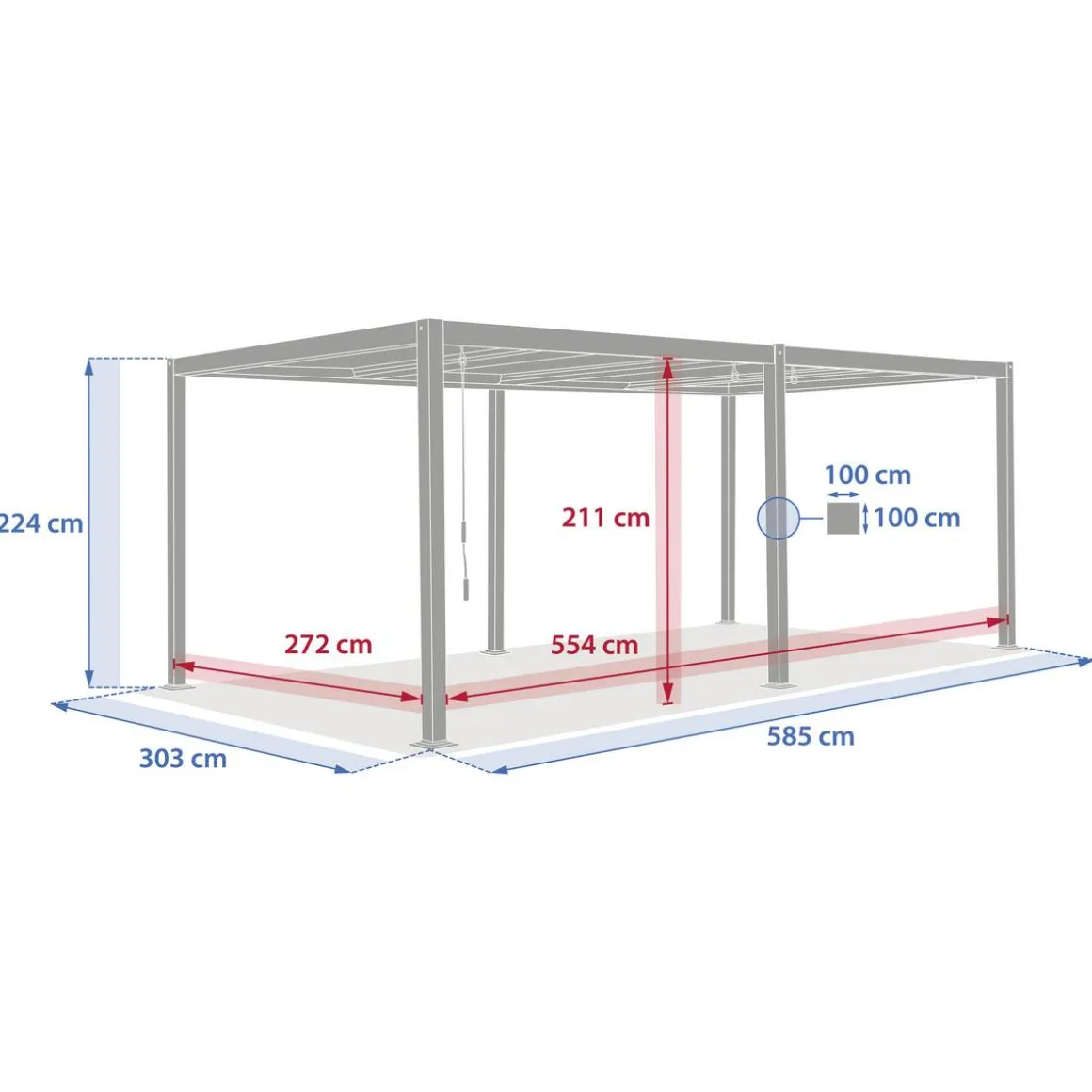 Pergola bioclimatique EVONIS Graphite