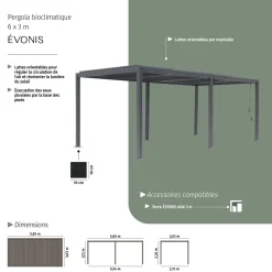 Pergola bioclimatique EVONIS Graphite