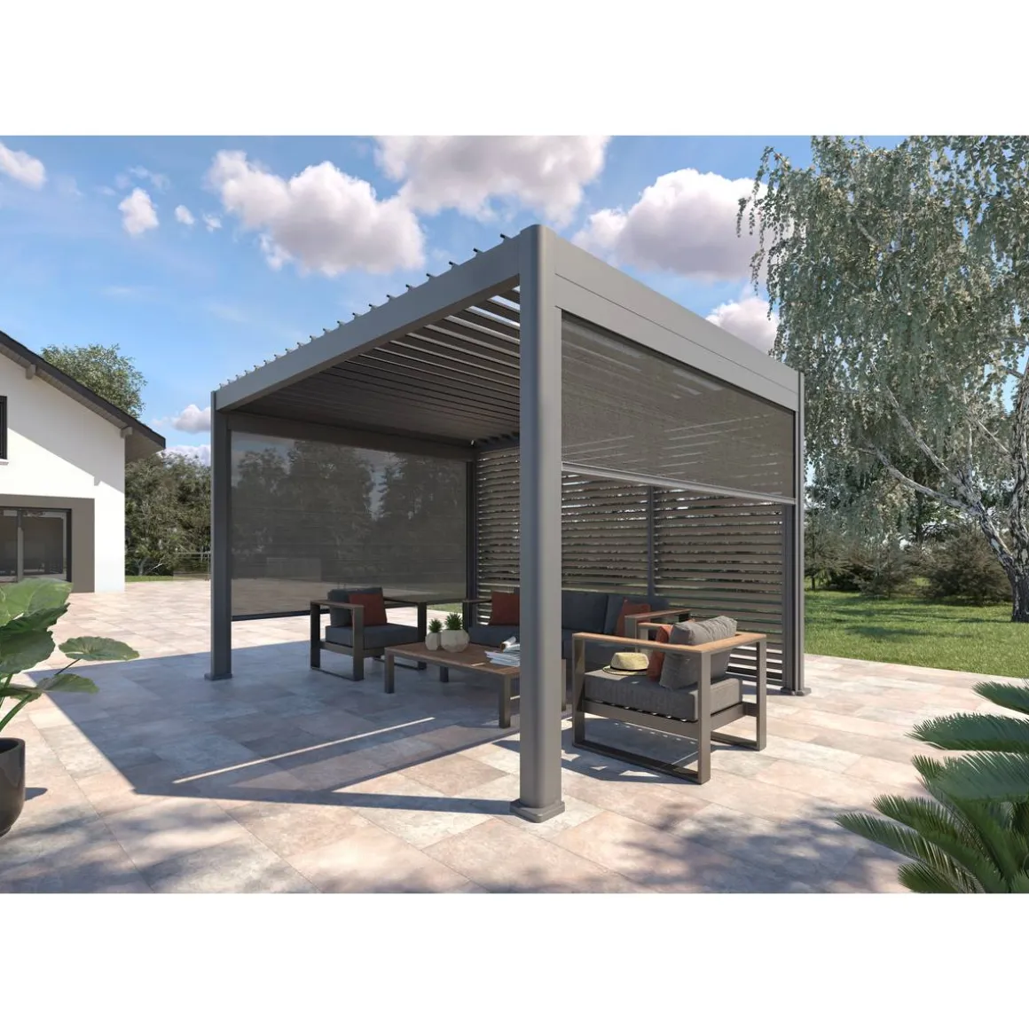 Pergola bioclimatique EVORA Graphite