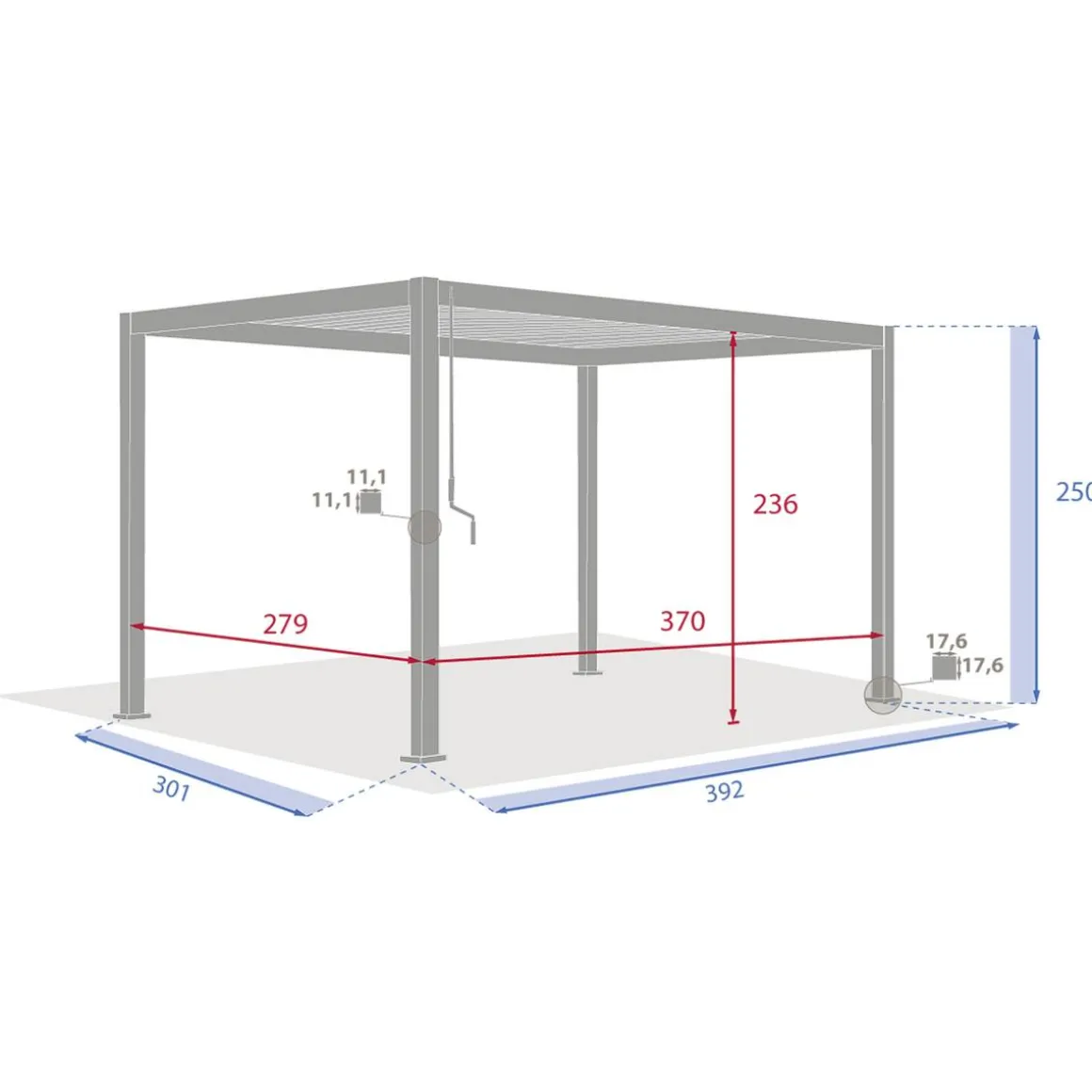 Pergola bioclimatique EVORA Graphite