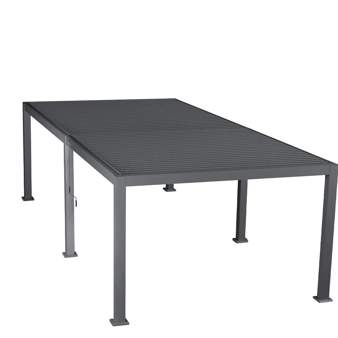 Pergola bioclimatique EVORA Graphite + 1 kit rideaux et moustiquaires