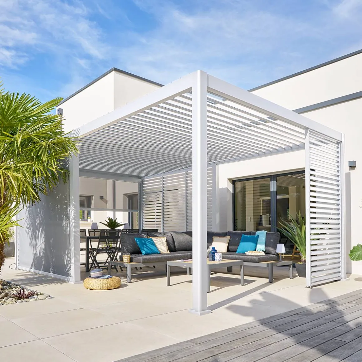 Pergola bioclimatique électrique EVORA Blanc