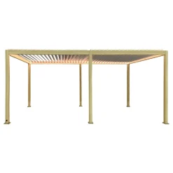 Pergola bioclimatique électrique EVORA Effet bois Honey