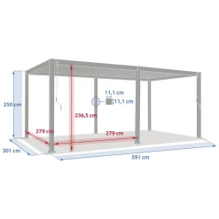Pergola bioclimatique électrique EVORA Effet bois Honey