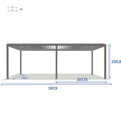 Pergola bioclimatique électrique EVORA Graphite