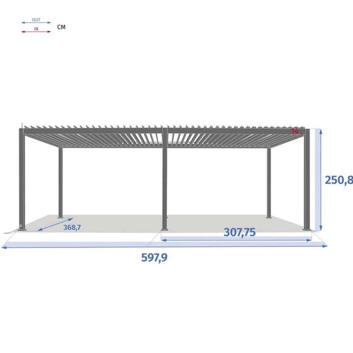 Pergola bioclimatique électrique EVORA Graphite