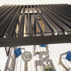 Pergola bioclimatique électrique EVORA Graphite