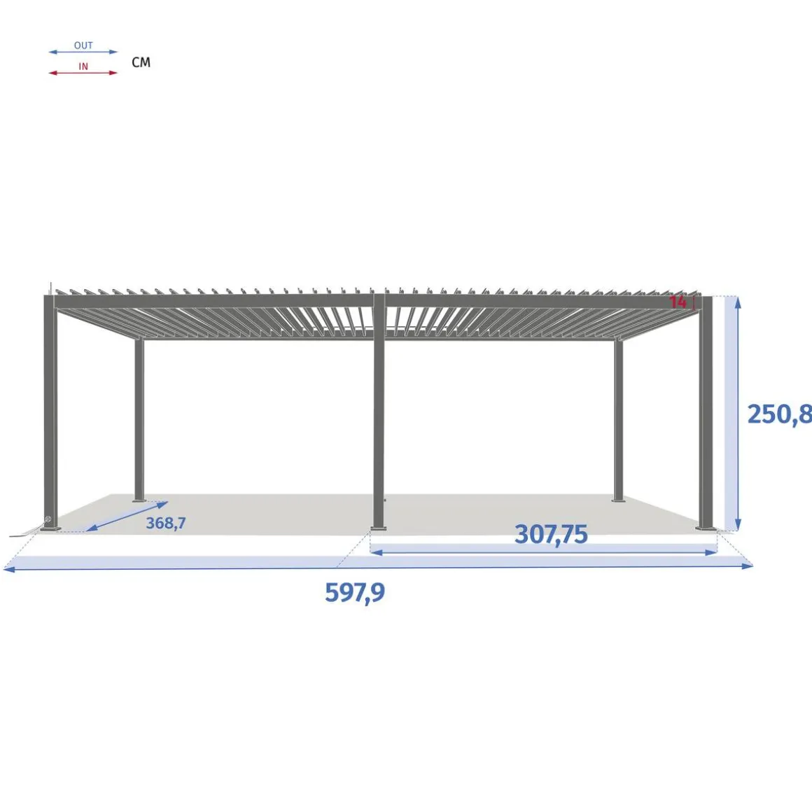 Pergola bioclimatique électrique EVORA Graphite