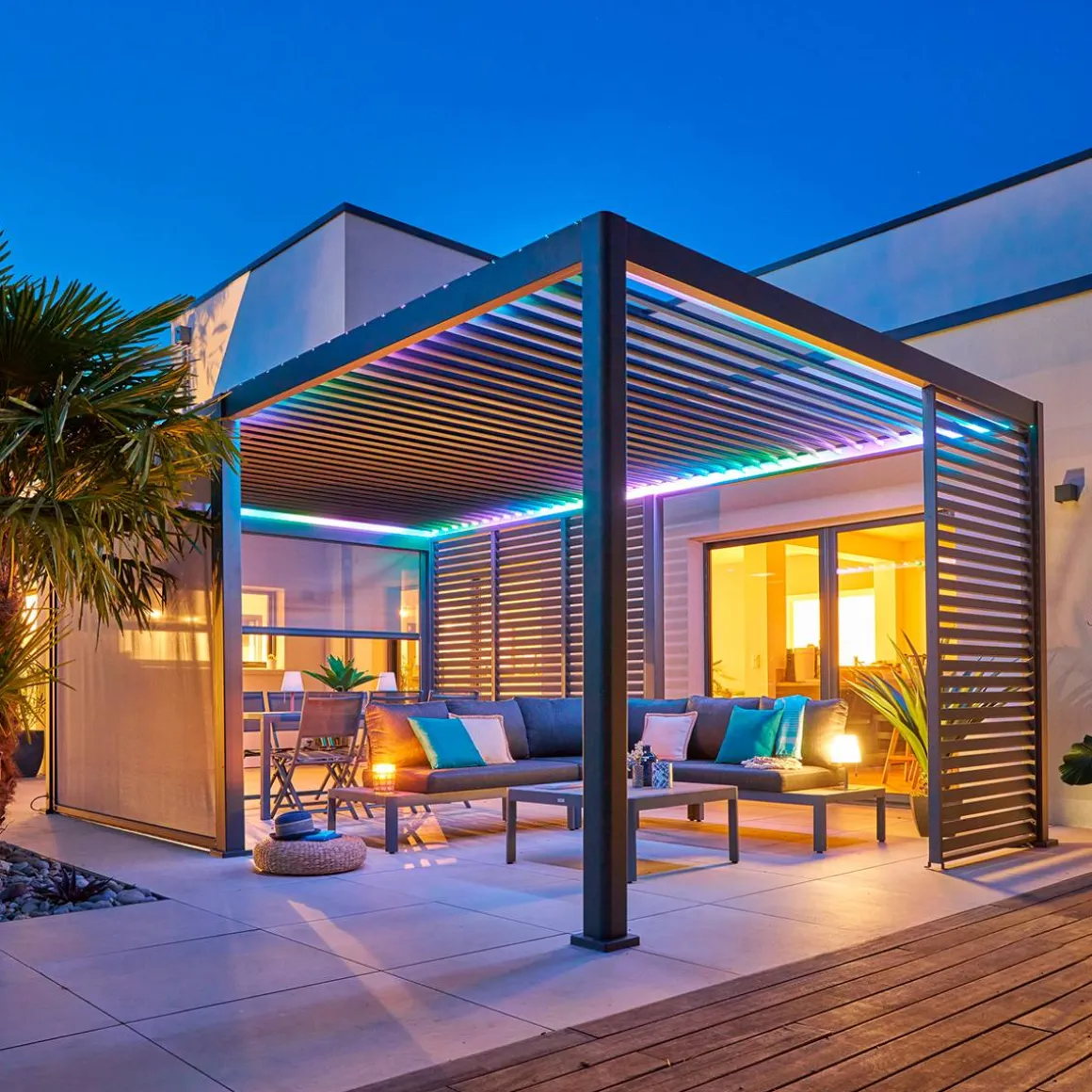 Pergola bioclimatique électrique EVORA Graphite