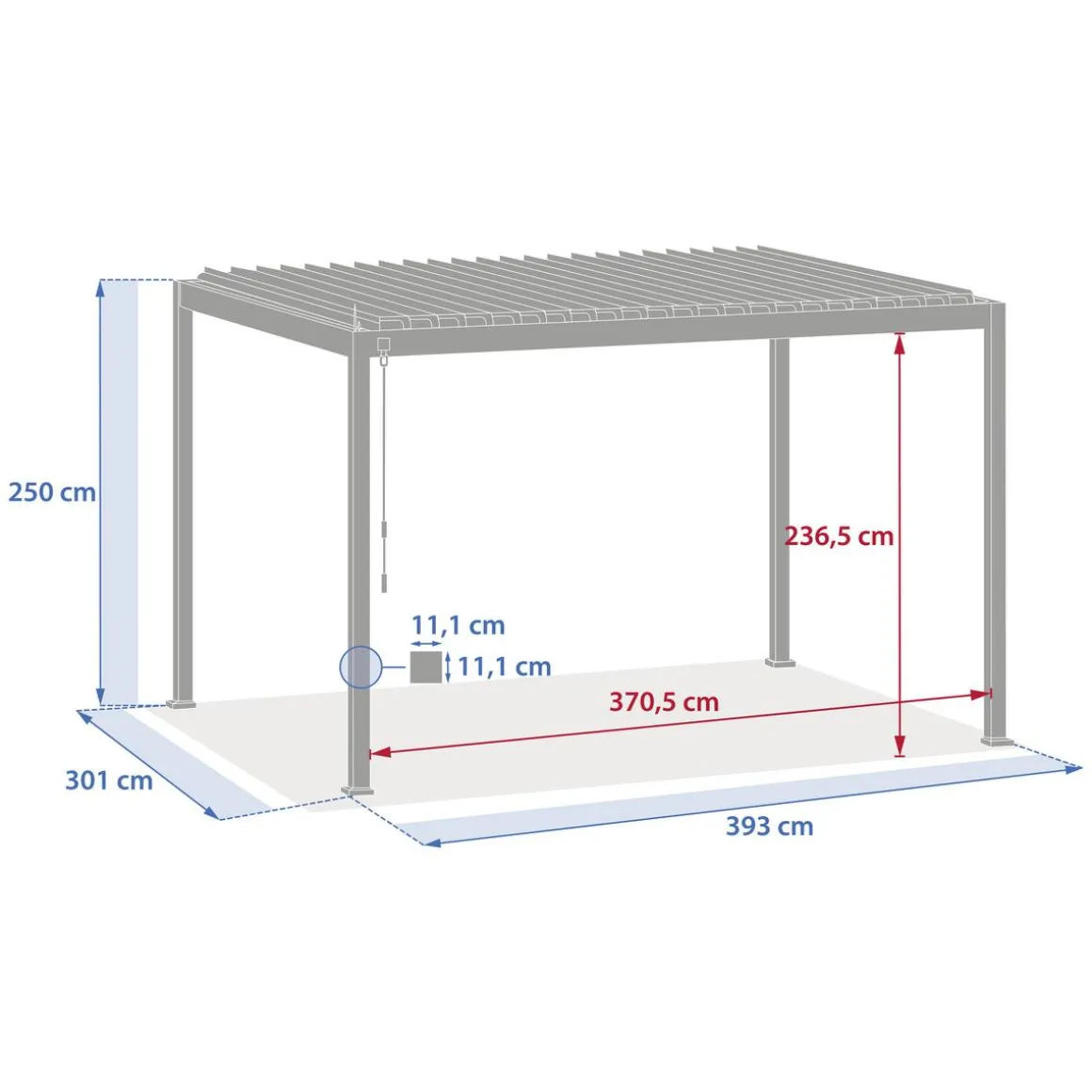 Pergola bioclimatique manuelle EVORA Effet bois Honey
