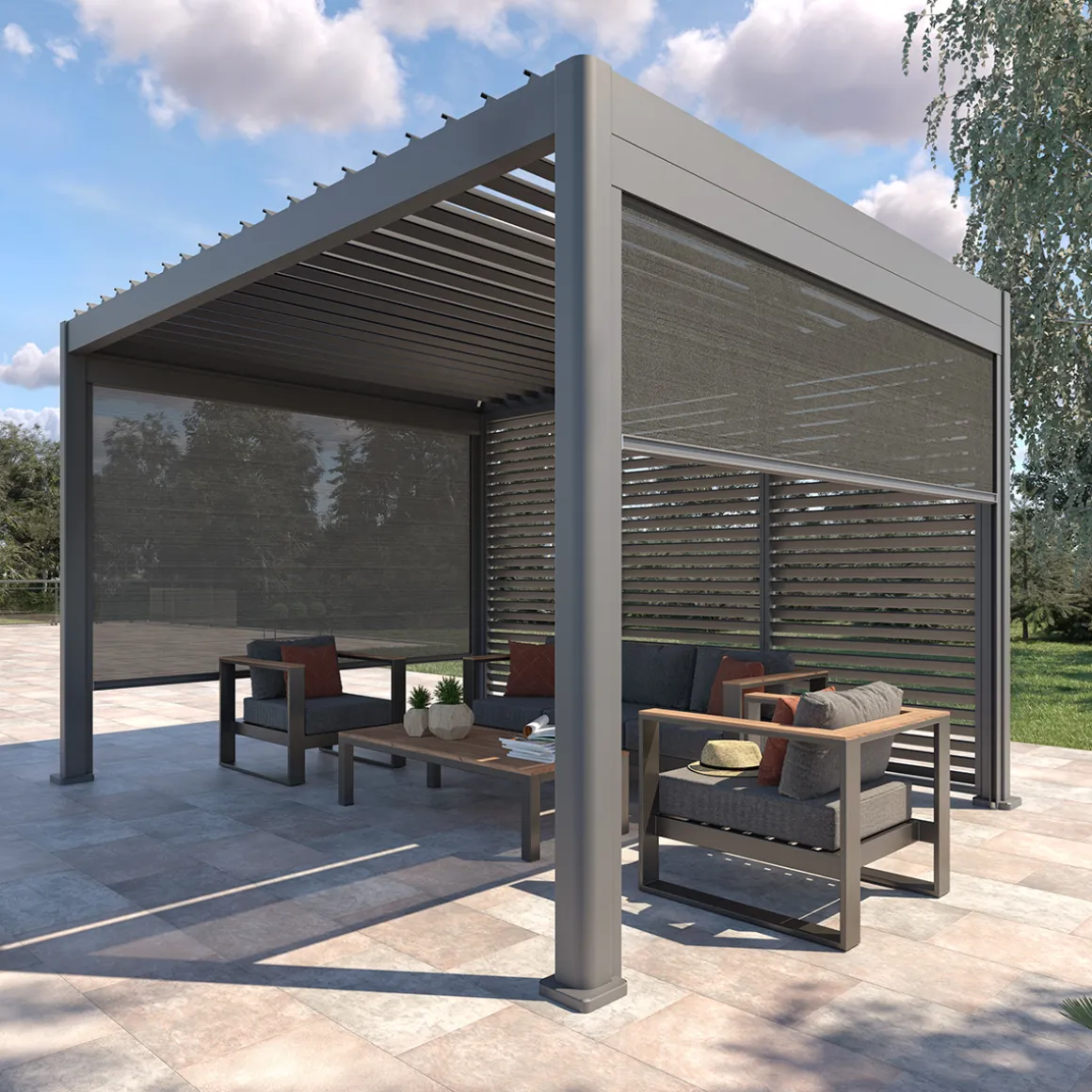 Pergola EVORA avec 4 stores