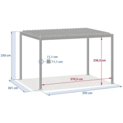Pergola électrique bioclimatique autoportante EVORA Argile